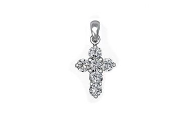Σταυρός με Διαμάντια Λευκόχρυσος Κ18 - 55023 -  - 