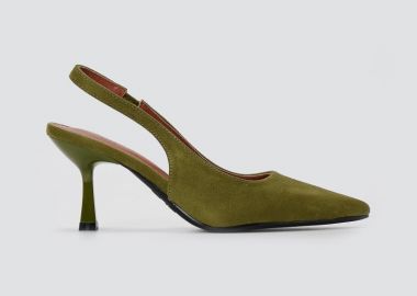 Stephan Γόβες Slingback με λεπτό τακούνι - P-1523 - Green Suede - Stephan - 