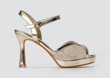 Stephan Πέδιλα με λεπτό τακούνι και φιάπα - HA-52 - Gold Metallic - Stephan - 