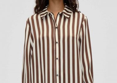 Stine Goya γυναικείο πουκάμισο ριγέ - SG-SS26-T091E-2263 Καφέ - STINE GOYA - 