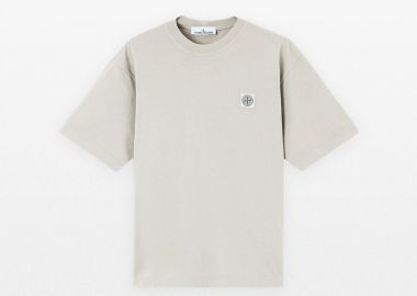 STONE ISLAND Ανδρικό Γκρι Combed Organic Cotton Jersey T-Shirt - STONE ISLAND - 