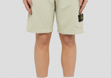 STONE ISLAND Ανδρικό Λευκό Cotton Bermuda Shorts - STONE ISLAND - 