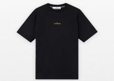 STONE ISLAND Ανδρικό Μαύρο Combed Organic Cotton Jersey T-Shirt - STONE ISLAND - 