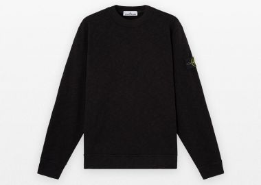 STONE ISLAND Ανδρικό Μαύρο Vanise Brushed Heavy Cotton Jersey - STONE ISLAND - 