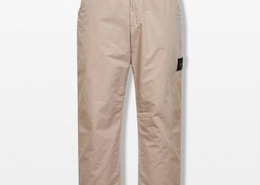 STONE ISLAND Ανδρικό Μπεζ Chino Trousers with Pockets - STONE ISLAND - 