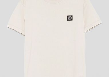 STONE ISLAND Ανδρικό Μπεζ Lightweight-Jersey T-shirt - STONE ISLAND - 