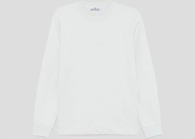 STONE ISLAND Ανδρικό Μπλε Logo-Embroidered Sweatshirt - STONE ISLAND - 