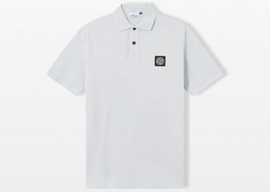 STONE ISLAND Ανδρικό Μπλε Short Sleeved Polo T-Shirt - STONE ISLAND - 
