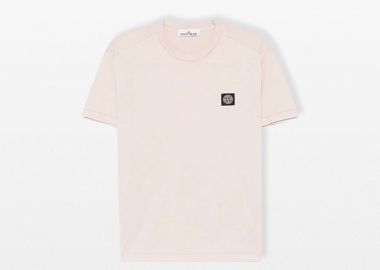 STONE ISLAND Ανδρικό Ροζ Compass-Motif T-shirt - STONE ISLAND - 