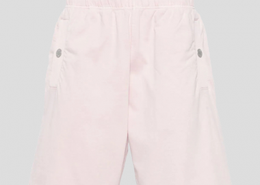 STONE ISLAND Ανδρικό Ροζ Cotton Track Shorts - STONE ISLAND - 