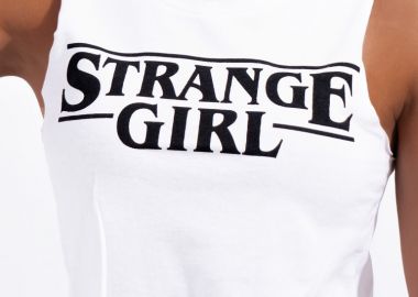 STRANGE GIRL WHITE TANK TOP - fashionroom - 