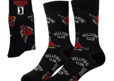 Stranger Things Hellfire μακριά κάλτσα ενηλίκων Νο 38-45 Μαύρο - Stranger Things - 