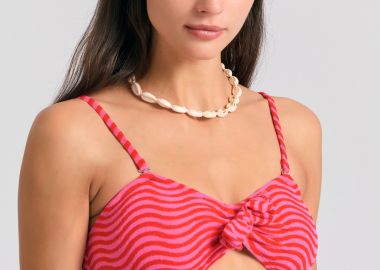 Strapless πετσετέ μπικίνι τοπ με αφαιρούμενες τιράντες - FUNKY BUDDHA - 