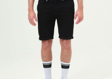 STRETCHED DENIM SHORTS ΜΑΥΡΟ - BASEHIT - 