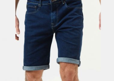 STRETCHED DENIM SHORTS ΜΠΛΕ - BASEHIT - 