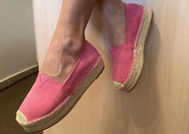 Suede εσπαντρίγιες με διπλή σόλα - Φούξια - Issue - 