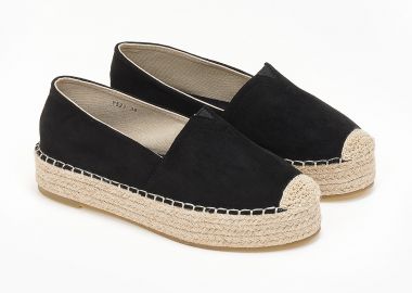 Suede εσπαντρίγιες με διπλή σόλα - Μαύρο - Issue - 