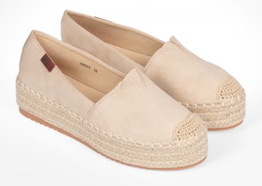 Suede εσπαντρίγιες με ραφές - Μπεζ - Issue - 