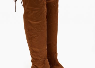 Suede over the knee μπότες - Κάμελ - Issue - 