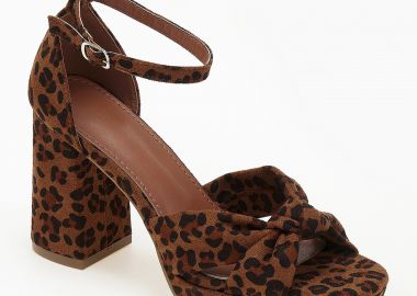 Suede πέδιλα με φιάπα - Λεοπάρ - Issue - 