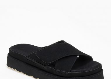 Suede σανδάλια χιαστί με λουράκια scratch - Μαύρο - Issue - 