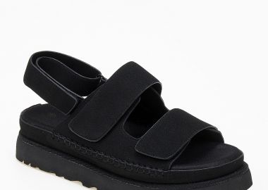 Suede σανδάλια flatform με λουράκια scratch - Μαύρο - Issue - 