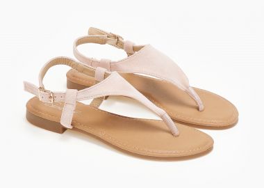 Suede σανδάλια με δίχαλο - Ροζ - Issue - 