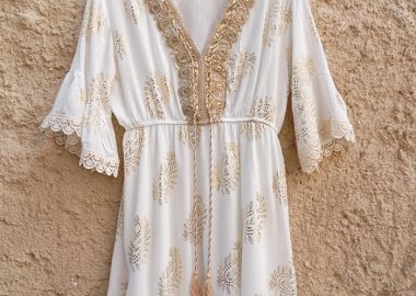 summer cotton φόρεμα Touch of gold - PerfectDress.gr - 