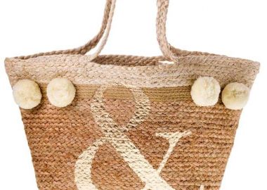 summer essential ψάθινη τσάντα Pom Pom - PerfectDress.gr - 