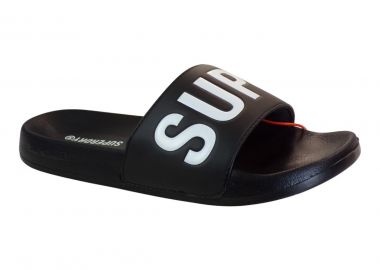 SUPERDRY Ανδρικά Παντόφλες CORE RAPHIC ROOL SLIDE MF310266A-33Β Μαύρο-Λευκό - SUPERDRY - 