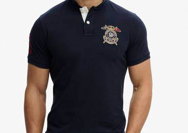 Superdry ανδρική μπλούζα πόλο με κεντημένο badge Relaxed Fit 