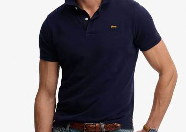 Superdry ανδρική μπλούζα πόλο πικέ με λογότυπο Relaxed Fit 
