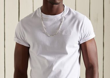Superdry ανδρικό T-shirt μονόχρωμο με κεντημένο λογότυπο Slim Fit 
