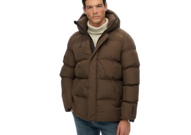 SUPERDRY M5012285A-H1D ΜΠΟΥΦΑΝ PUFFER SLATE BROWN - Superdry - 