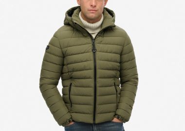 SUPERDRY M5012290A-5DG ΜΠΟΥΦΑΝ FUJI HOODED OLIVE - Superdry - 