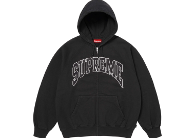 Supreme Cracked Raglan Zip Up Hooded Sweatshirt 'Black' SS26SW81BLACK MBS - Supreme - 