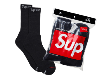Supreme x Hanes Crew Socks 4 Pack 'Black' 99HAA26BLACK MBS - Supreme - 