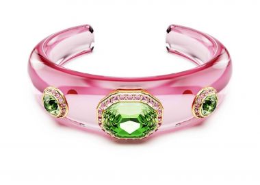 Swarovski γυναικεία χειροπέδα μείξη κοπών, πολύχρωμο, επιμετάλλωση σε χρυσαφί τόνο 