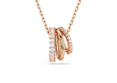 Swarovski γυναικείο μενταγίον, μείξη κοπών, λευκό, επιμετάλλωση σε ροζ χρυσαφί τόνο 
