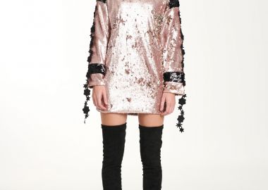 Sweatshirt Dress In Pink Sequin - Cutcuutur - 