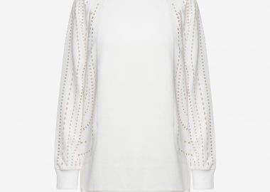 Sweatshirt with Reglan Sleeves in White - Cutcuutur - 