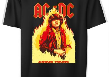 T-Shirt Angus Young Art1 Rock Avenue Black - Rock Avenue - 