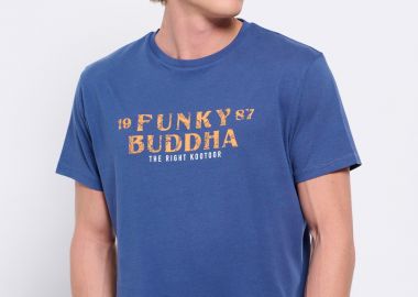 T-shirt από οργανικό βαμβάκι με branded τύπωμα - FUNKY BUDDHA - 