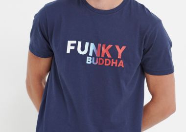 T-shirt από οργανικό βαμβάκι με τύπωμα - FUNKY BUDDHA - 