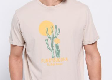 T-shirt από οργανικό βαμβάκι με τύπωμα - FUNKY BUDDHA - 