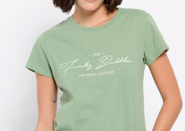 T-shirt από οργανικό βαμβάκι με τύπωμα - FUNKY BUDDHA - 