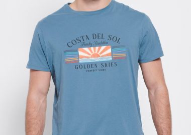 T-shirt από οργανικό βαμβάκι με τύπωμα - FUNKY BUDDHA - 