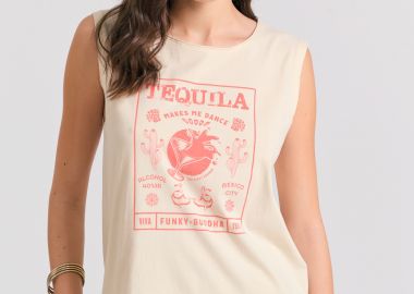 T-shirt από οργανικό βαμβάκι με vintage print - FUNKY BUDDHA - 