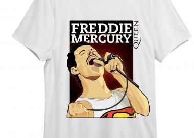 T-Shirt Freedie Mercury 1 Rock Avenue White - Rock Avenue - 