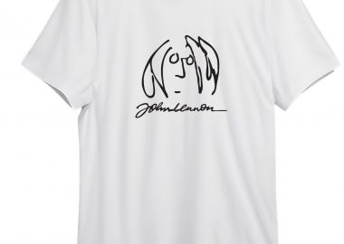 T-Shirt John Lennon Face Art Rock Avenue White - Rock Avenue - 